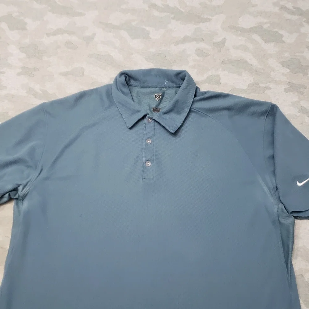 Nike Golf Polo Shirt Mens XXL Blue Short Sleeve Casual Outdoors Athleisure